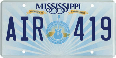 MS license plate AIR419