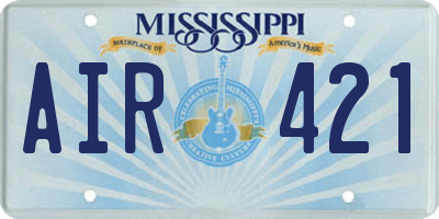 MS license plate AIR421