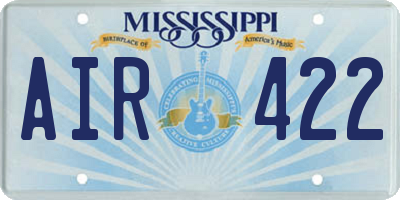 MS license plate AIR422