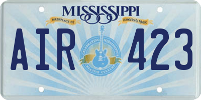 MS license plate AIR423