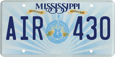 MS license plate AIR430