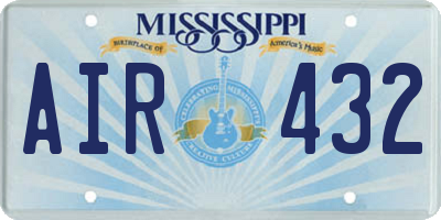 MS license plate AIR432