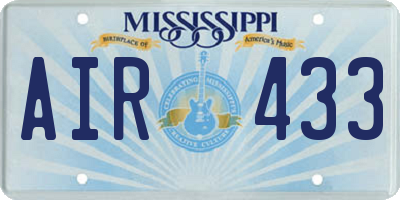 MS license plate AIR433