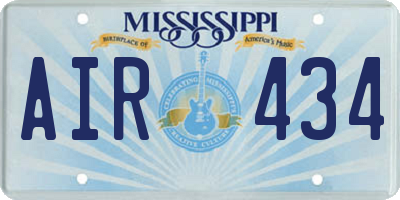 MS license plate AIR434