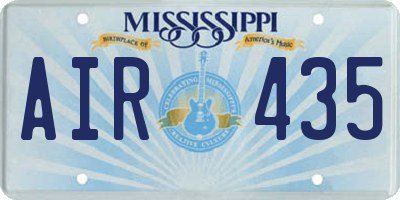 MS license plate AIR435