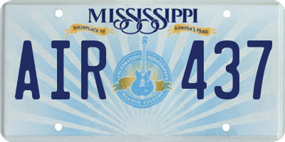 MS license plate AIR437