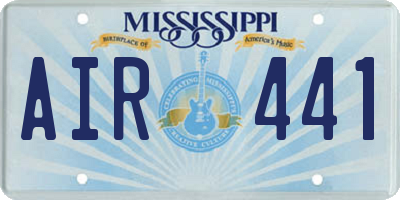 MS license plate AIR441