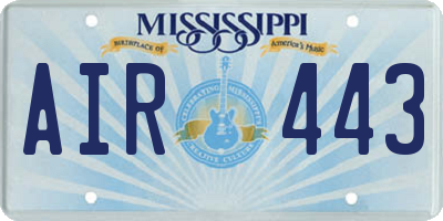 MS license plate AIR443