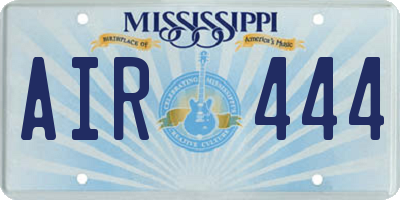 MS license plate AIR444