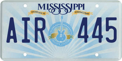 MS license plate AIR445