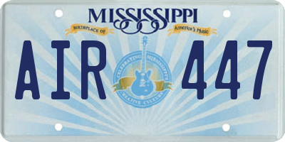 MS license plate AIR447