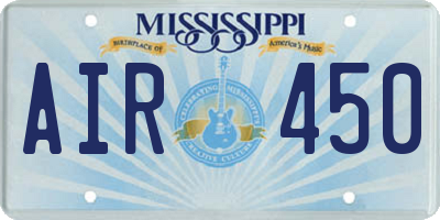 MS license plate AIR450