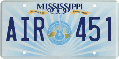 MS license plate AIR451