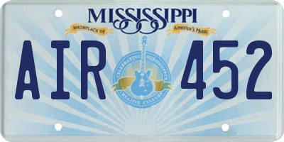 MS license plate AIR452