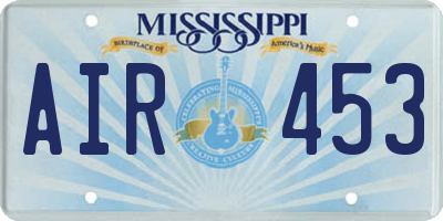 MS license plate AIR453