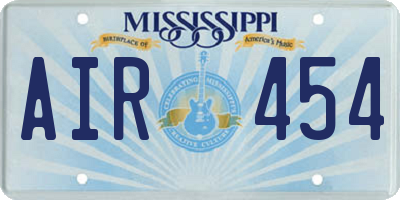 MS license plate AIR454
