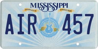 MS license plate AIR457