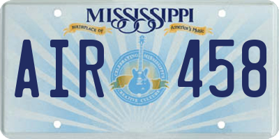 MS license plate AIR458