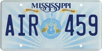 MS license plate AIR459