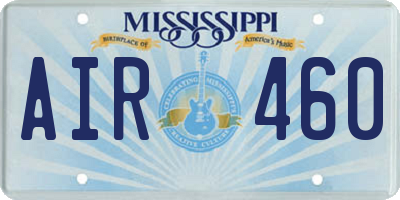 MS license plate AIR460