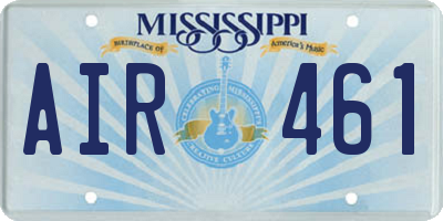 MS license plate AIR461