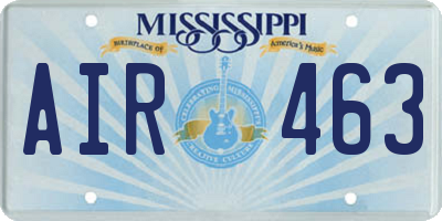 MS license plate AIR463