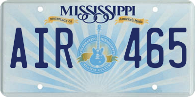 MS license plate AIR465