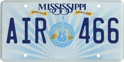MS license plate AIR466