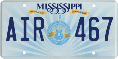 MS license plate AIR467
