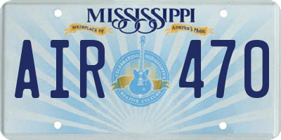 MS license plate AIR470