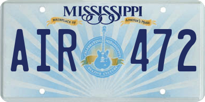 MS license plate AIR472