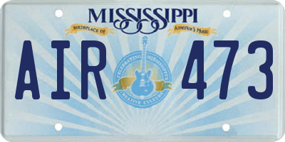 MS license plate AIR473