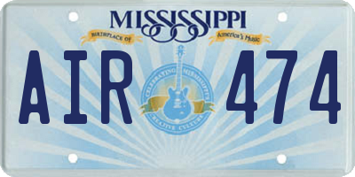 MS license plate AIR474
