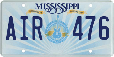 MS license plate AIR476