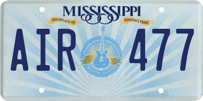 MS license plate AIR477