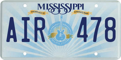 MS license plate AIR478