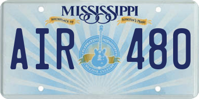 MS license plate AIR480