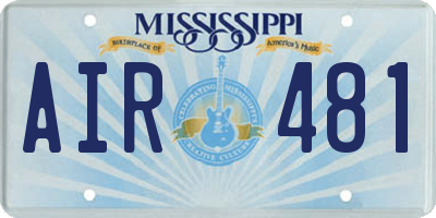 MS license plate AIR481