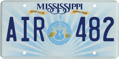 MS license plate AIR482