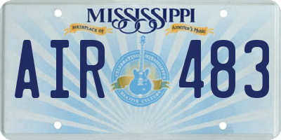 MS license plate AIR483