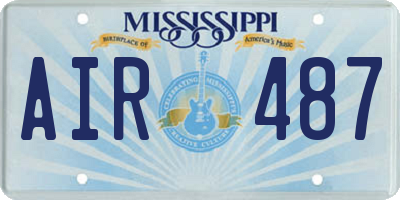 MS license plate AIR487