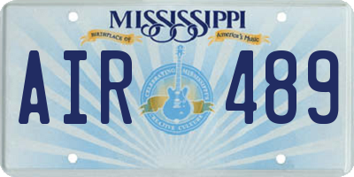 MS license plate AIR489