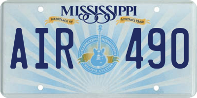 MS license plate AIR490