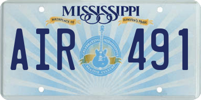 MS license plate AIR491