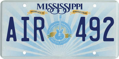 MS license plate AIR492