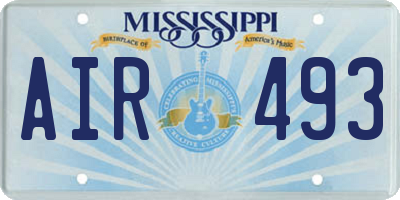 MS license plate AIR493