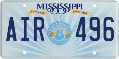 MS license plate AIR496