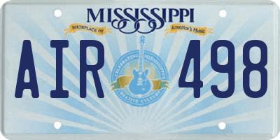 MS license plate AIR498