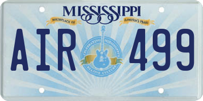 MS license plate AIR499
