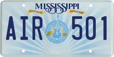 MS license plate AIR501